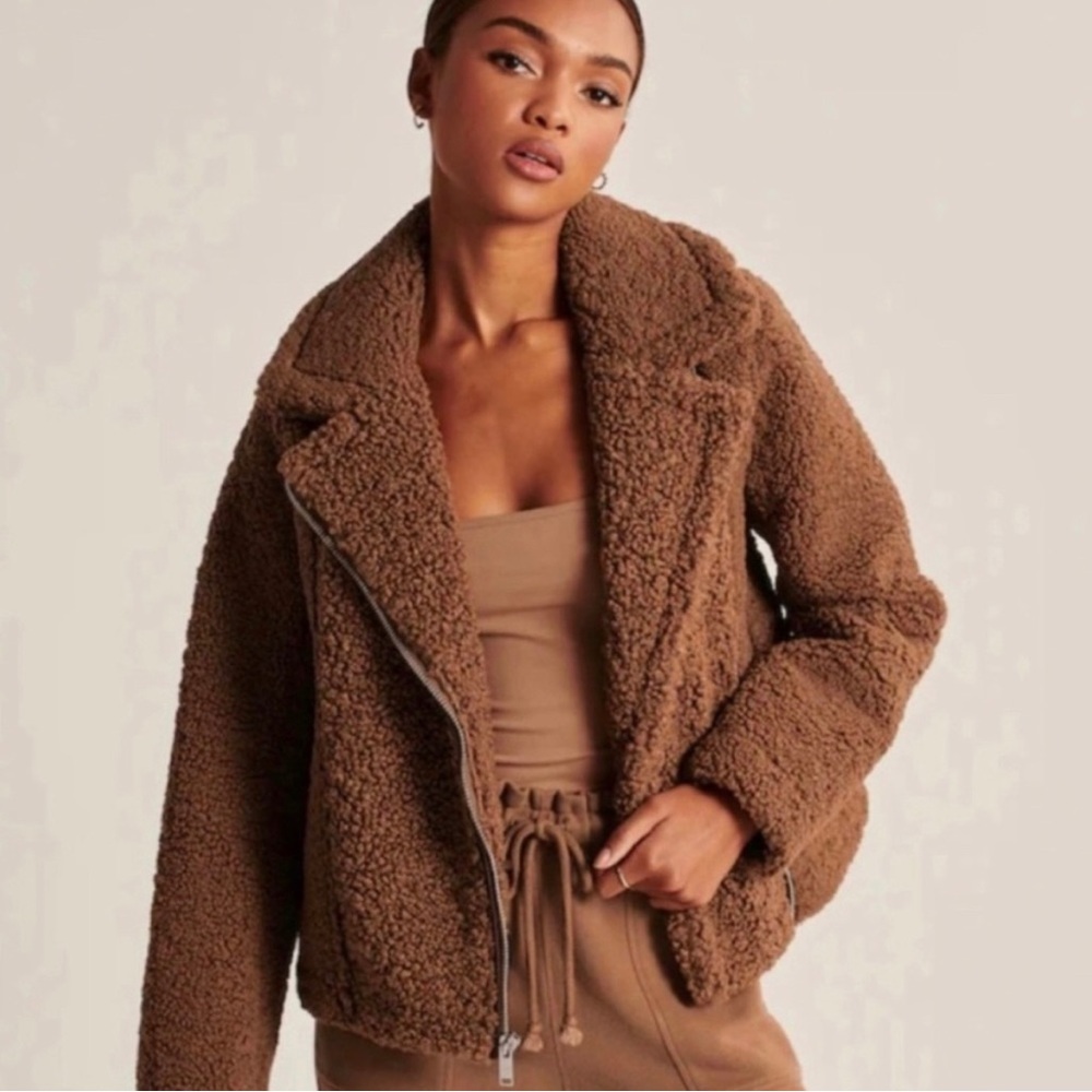 Abercrombie & Fitch Camel Sherpa Fully Lined Moro Jacket